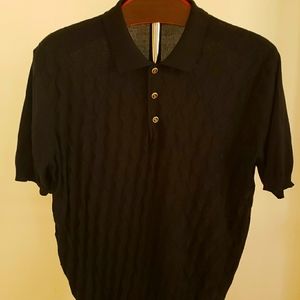 Mens new black Italian made short sleeve shirt XL